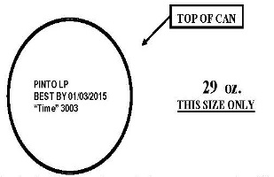 La Preferida Canned Pinto Beans lid diagram
